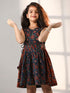 Girl's' Rust And Navy Blue Dress